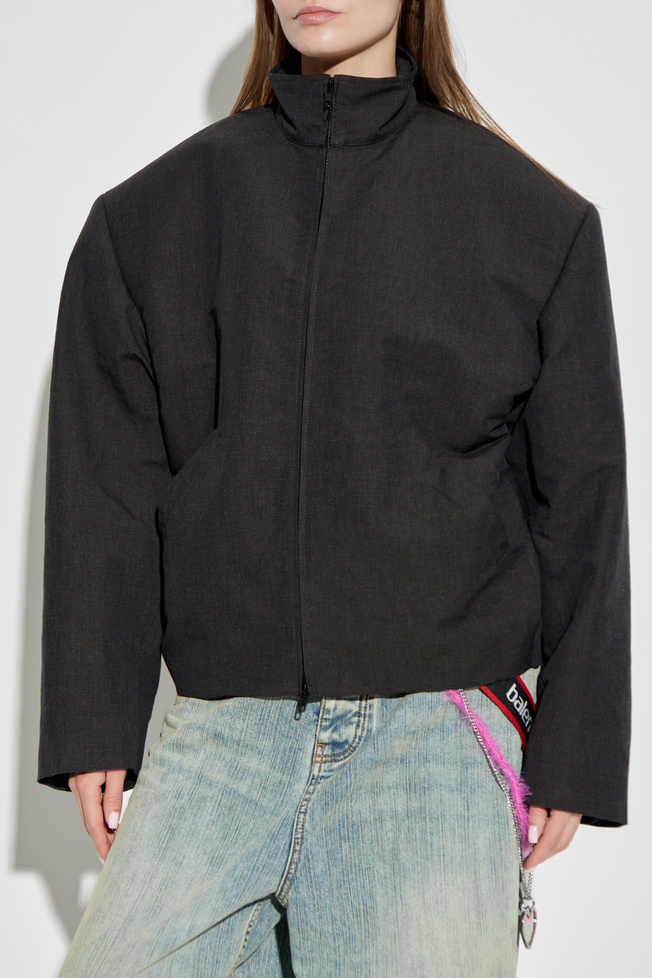 Grey Jacket with stand-up collar Balenciaga - Vitkac AS